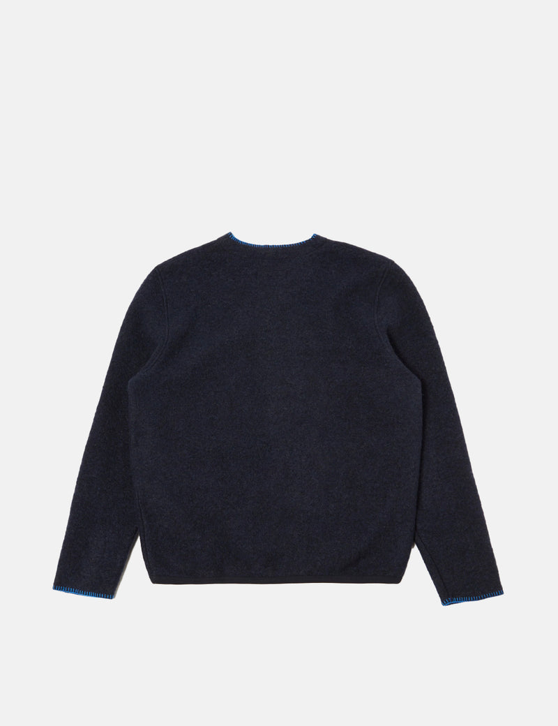Universal Works Blanket Cardigan (Wool) - Navy Blue