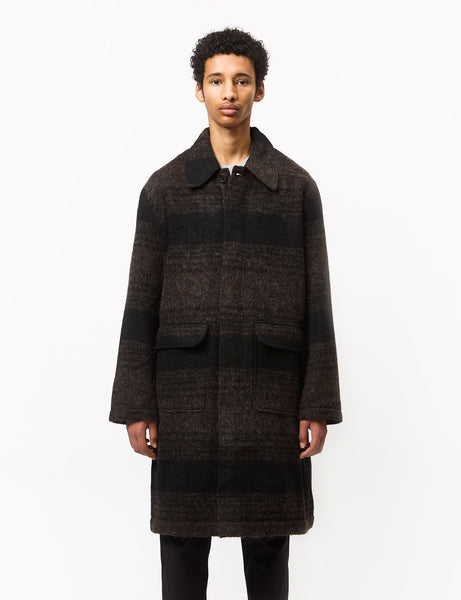 【新品未使用】Acka. over wool jacket Universal Works Account Coat (Alpaca Rec Mix) - Brown/Black | Article.