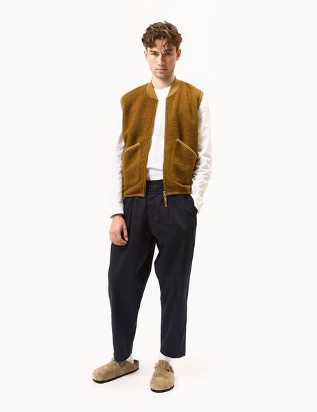 Universal Works Zip Waistcoat (Wool Fleece) - Mustard | Article.