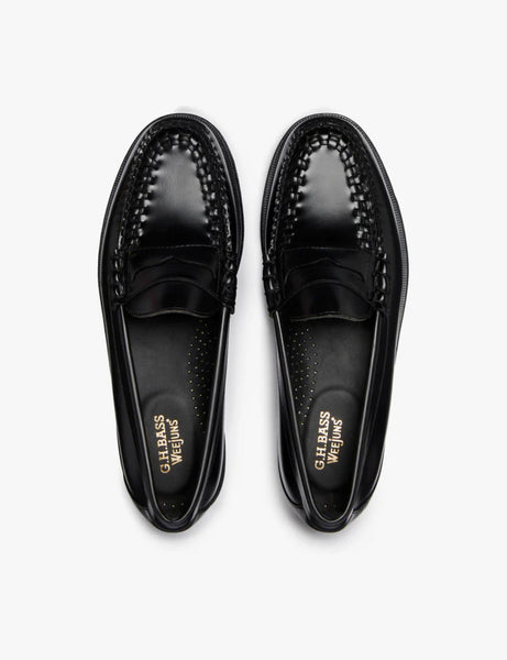 G.H. Bass Weejun Larson Weave Moc Loafer (Leather) - Black