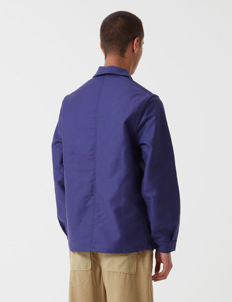 Shop Le Laboureur Moleskin Work Jacket - Navy Blue | URBANEXCESS