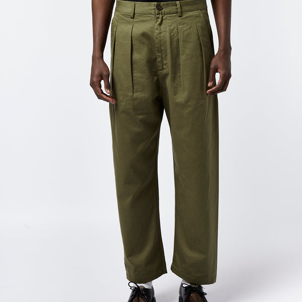 Universal Works Double Pleat Twill Pant - Light Olive Green I Article.