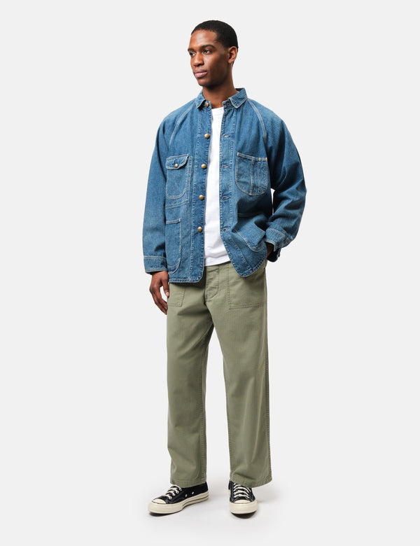 orSlow Herringbone Fatigue Pants - Olive Green