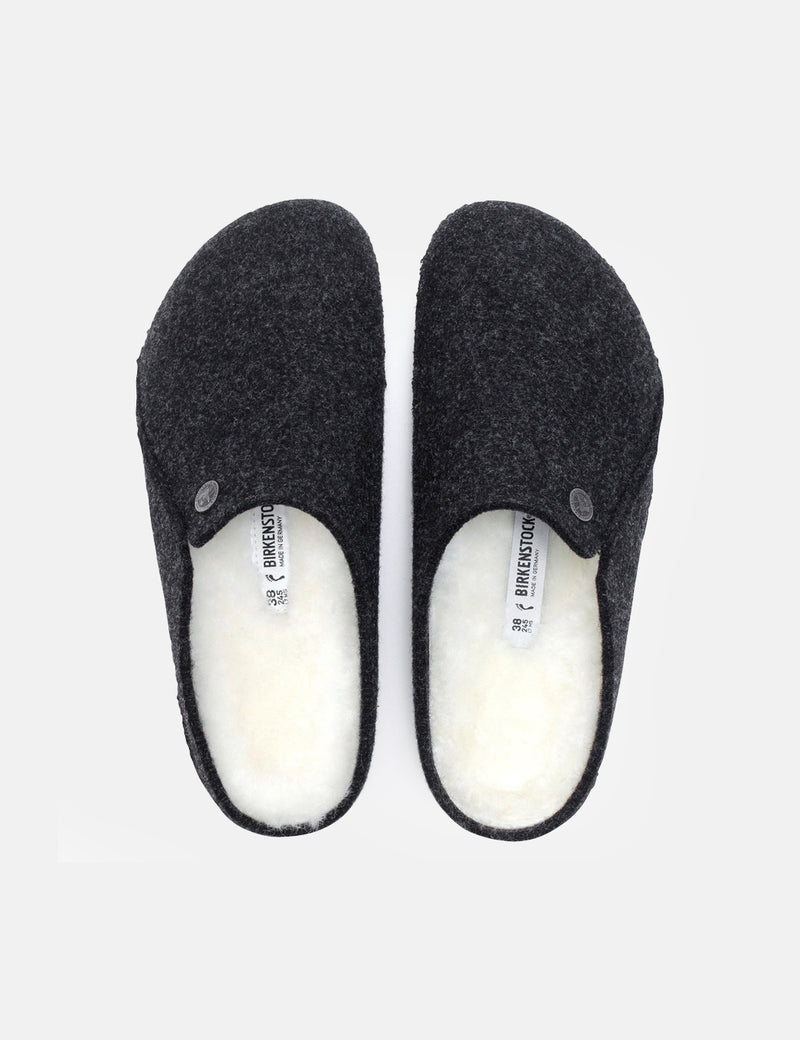 Birkenstock Zermatt Wool Felt Slippers (Narrow) - Anthracite Grey