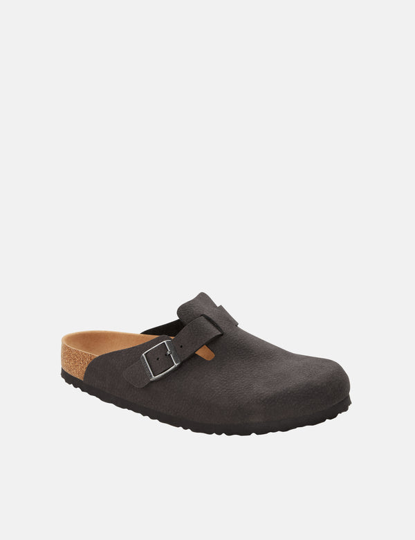 Birkenstock Boston Mules (Vegan) - Dusk Black