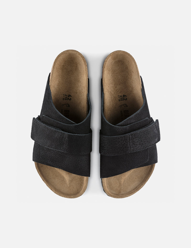 Birkenstock Kyoto Padded Sandal (Nubuck Leather) - Black