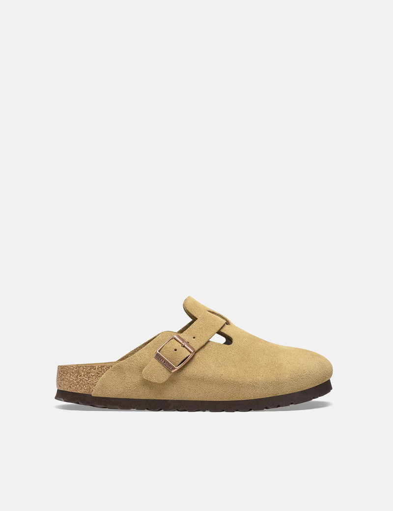 Birkenstock Women's Boston Suede Mules (Narrow) - Latte Cream