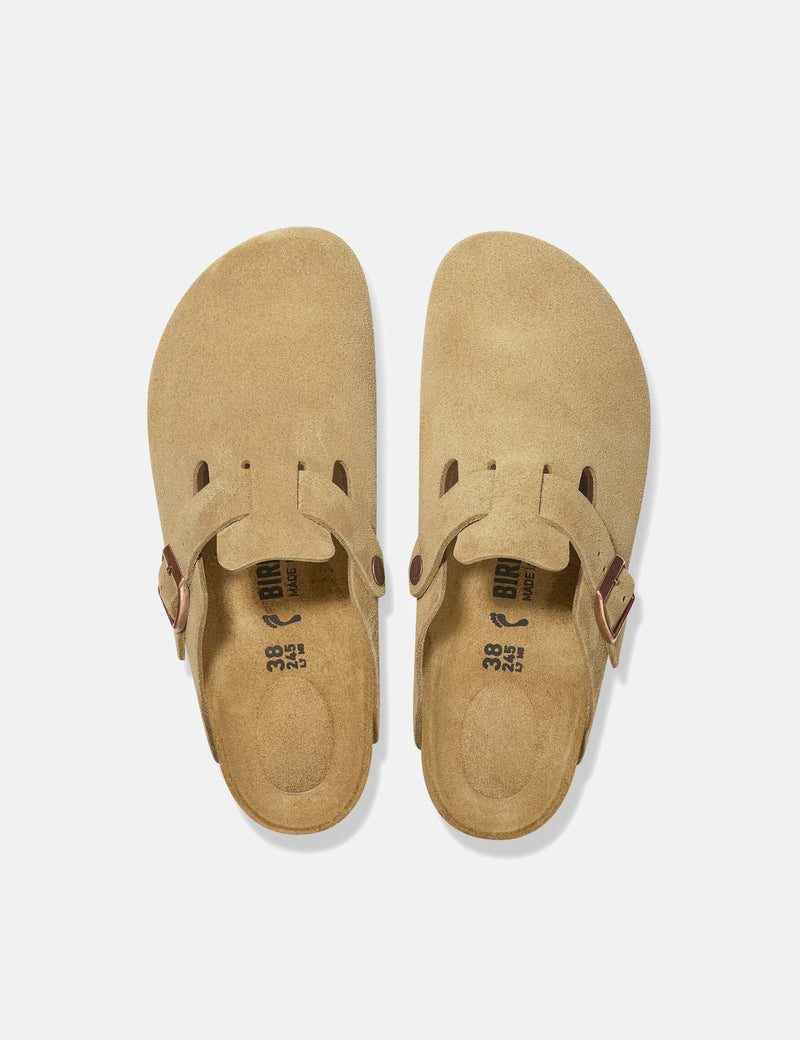Birkenstock Women's Boston Suede Mules (Narrow) - Latte Cream
