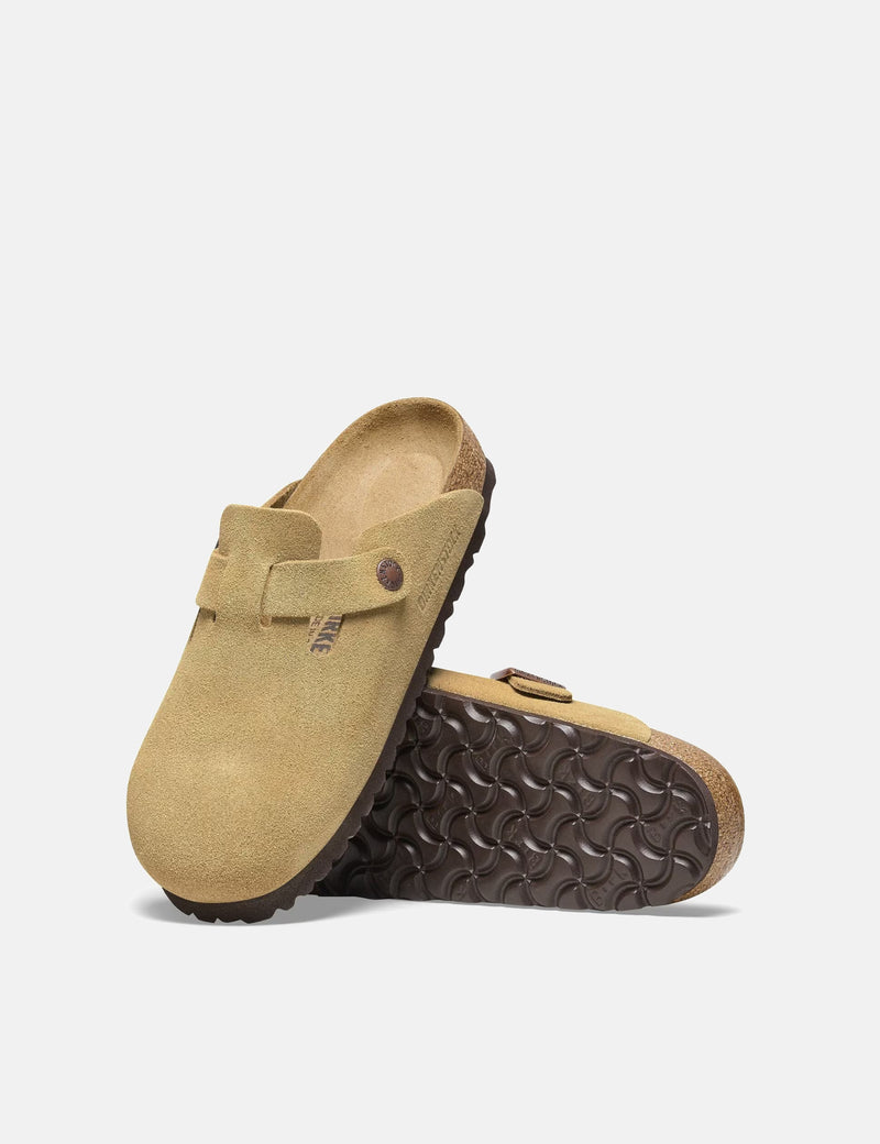 Birkenstock Women's Boston Suede Mules (Narrow) - Latte Cream