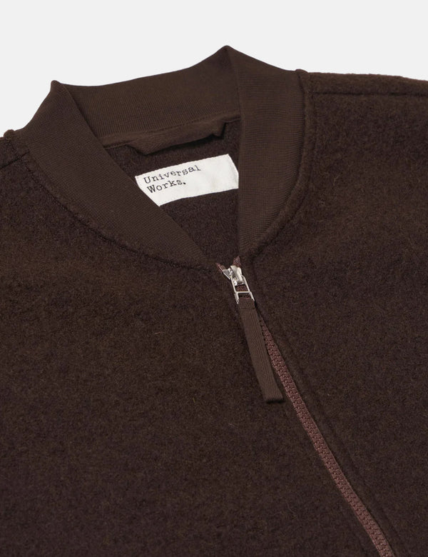 Universal Works Zip Waistcoat (Wool Fleece) - Brown