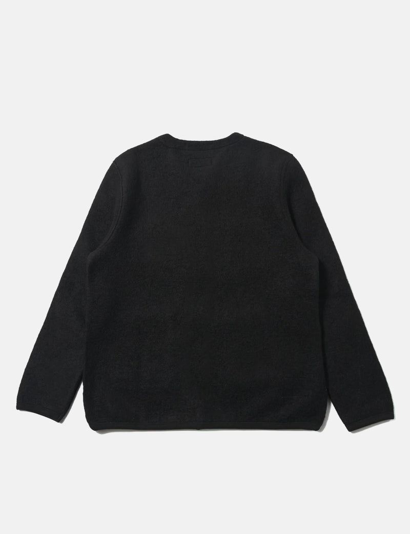 Universal Works Cardigan (Wool Fleece) - Black