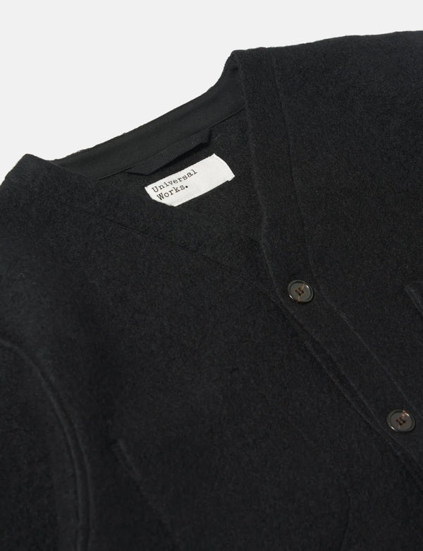 Universal Works Cardigan (Wool Fleece) - Black