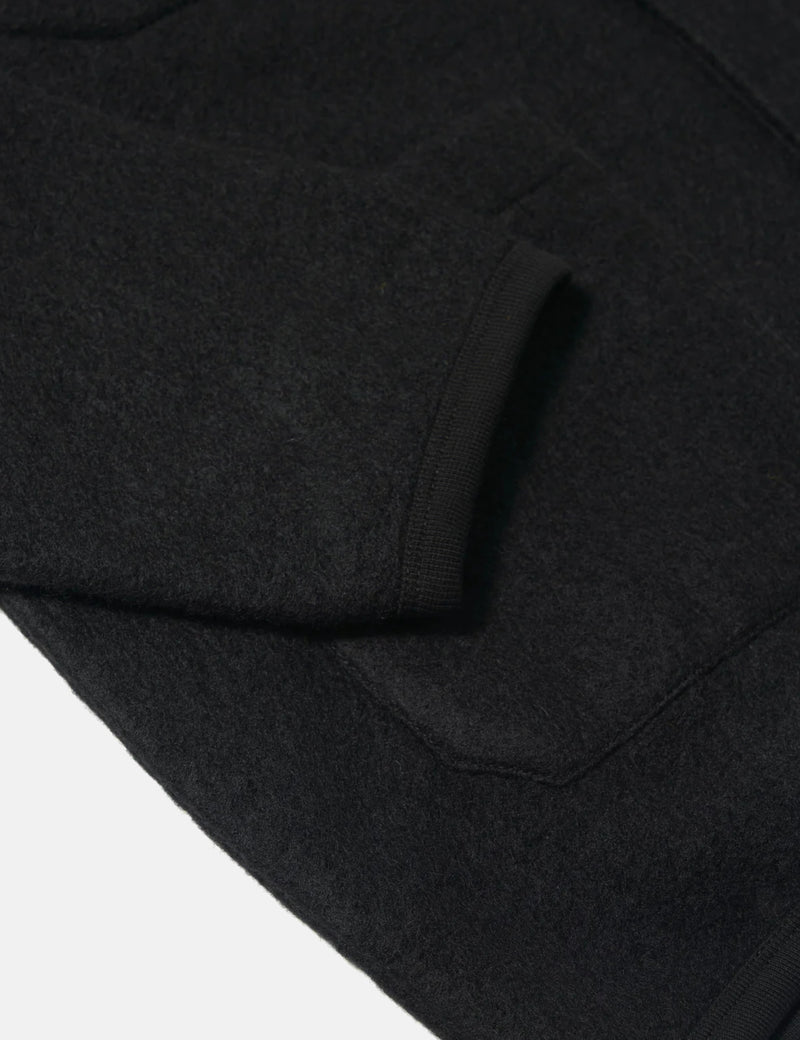 Universal Works Cardigan (Wool Fleece) - Black