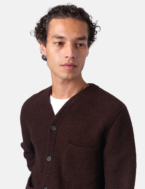 Universal Works Cardigan (Wool Fleece) - Brown