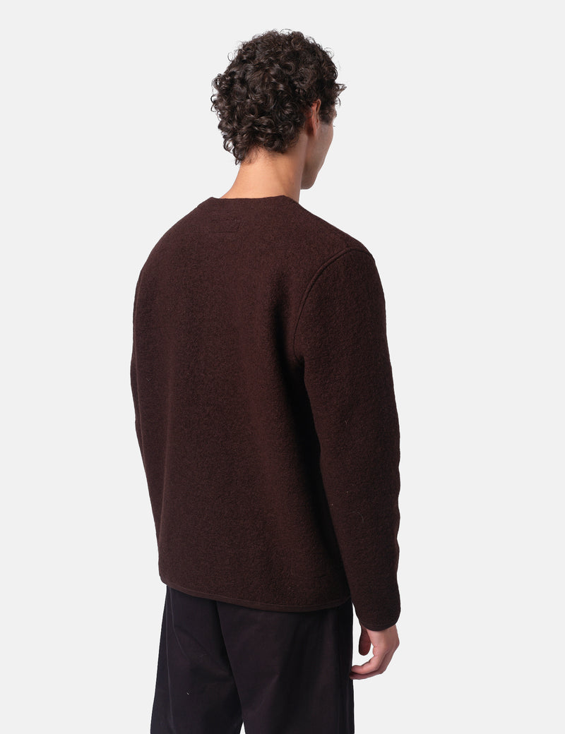 Universal Works Cardigan (Wool Fleece) - Brown