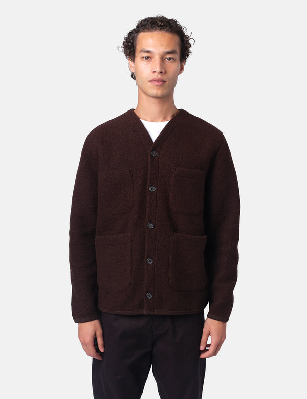 Universal Works Cardigan (Wool Fleece) - Brown