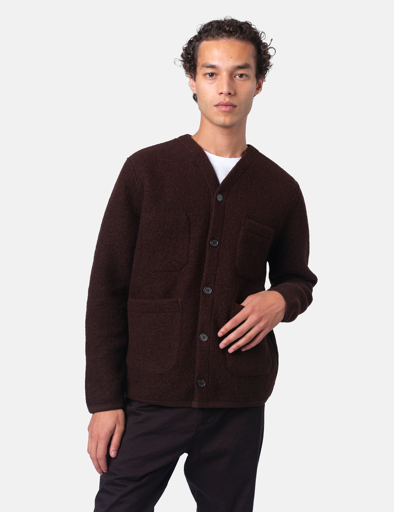 Universal Works Cardigan (Wool Fleece) - Brown
