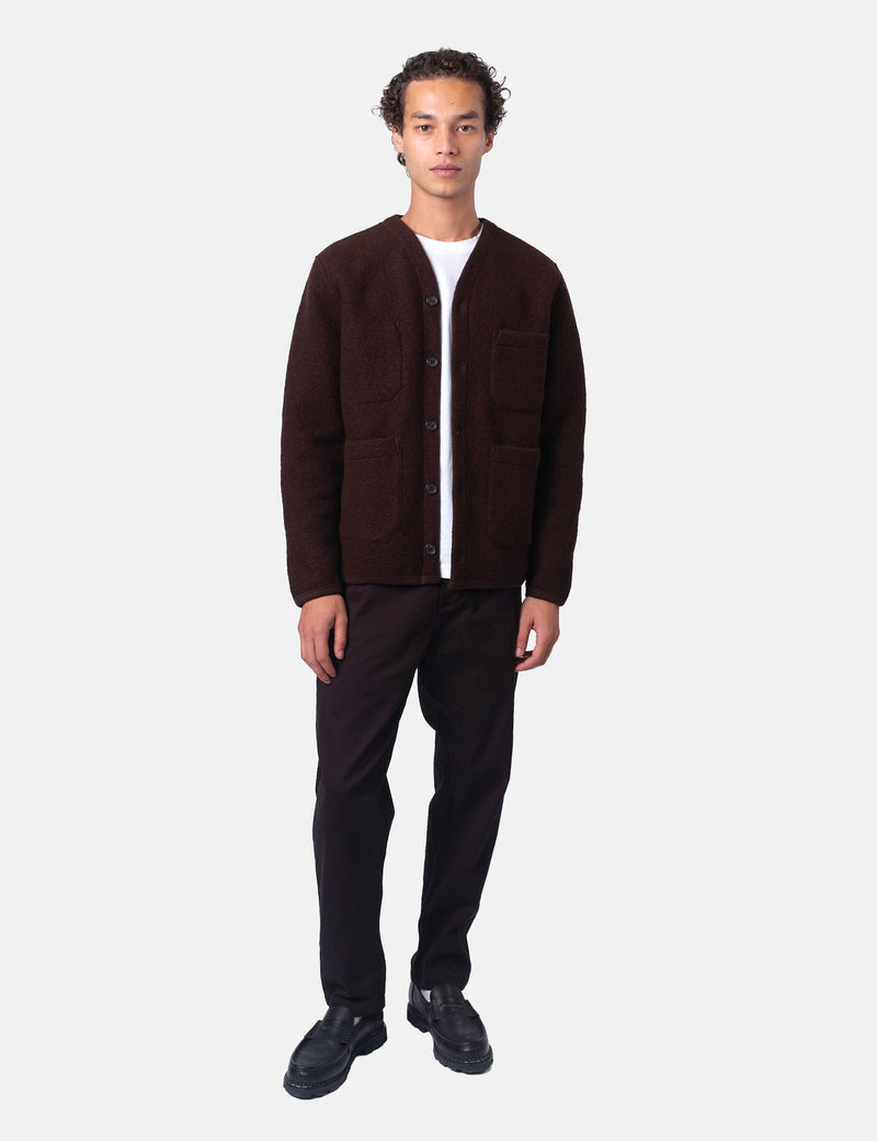 Universal Works Cardigan (Wool Fleece) - Brown