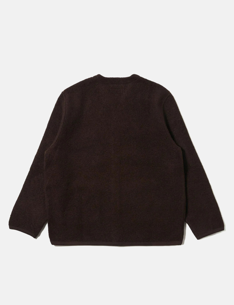 Universal Works Cardigan (Wool Fleece) - Brown