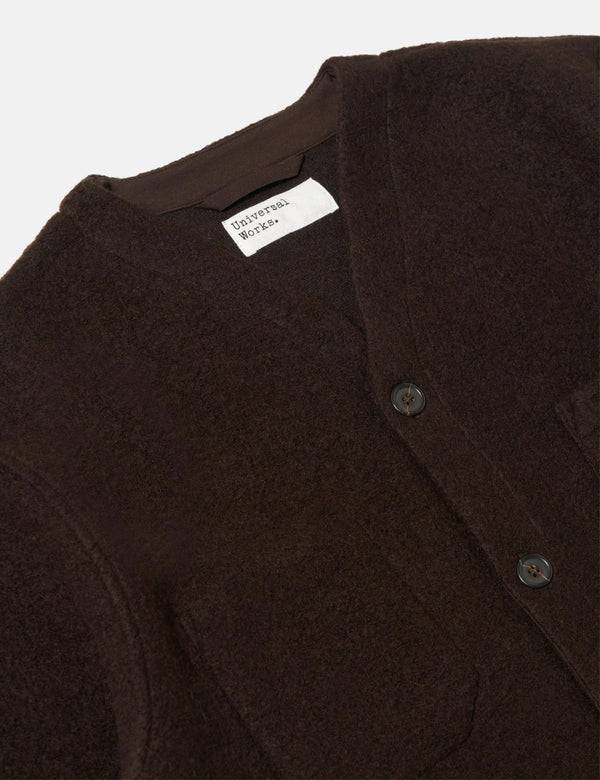 Universal Works Cardigan (Wool Fleece) - Brown