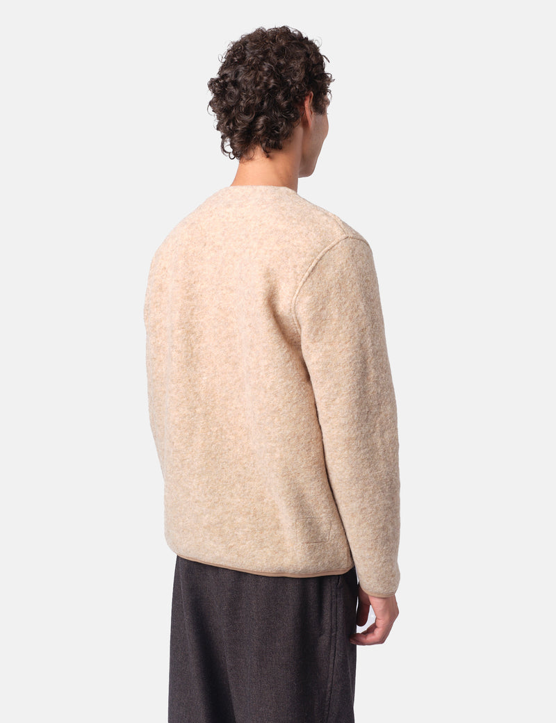 Universal Works Cardigan (Wool Fleece) - Fawn