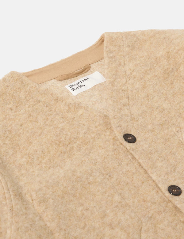 Universal Works Cardigan (Wool Fleece) - Fawn