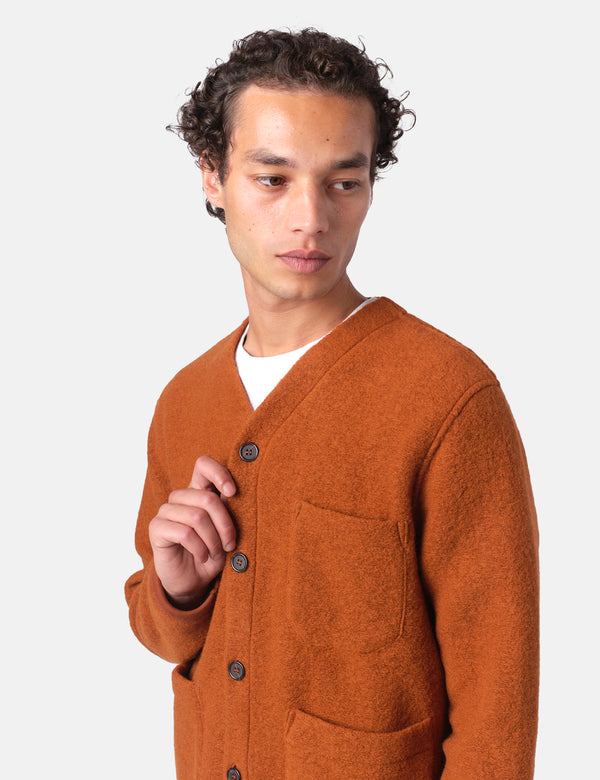 Universal Works Cardigan (Wool Fleece) - Rust
