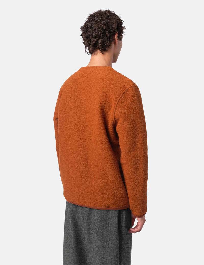 Universal Works Cardigan (Wool Fleece) - Rust