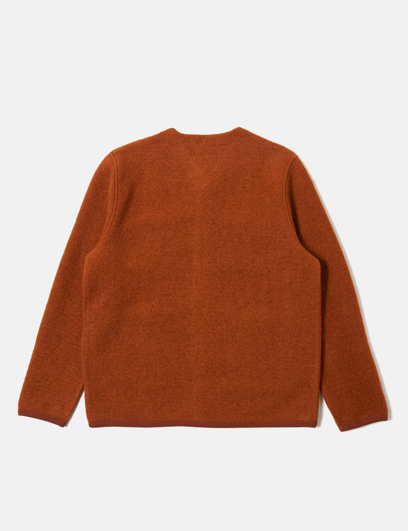 Universal Works Cardigan (Wool Fleece) - Rust