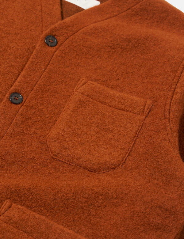 Universal Works Cardigan (Wool Fleece) - Rust