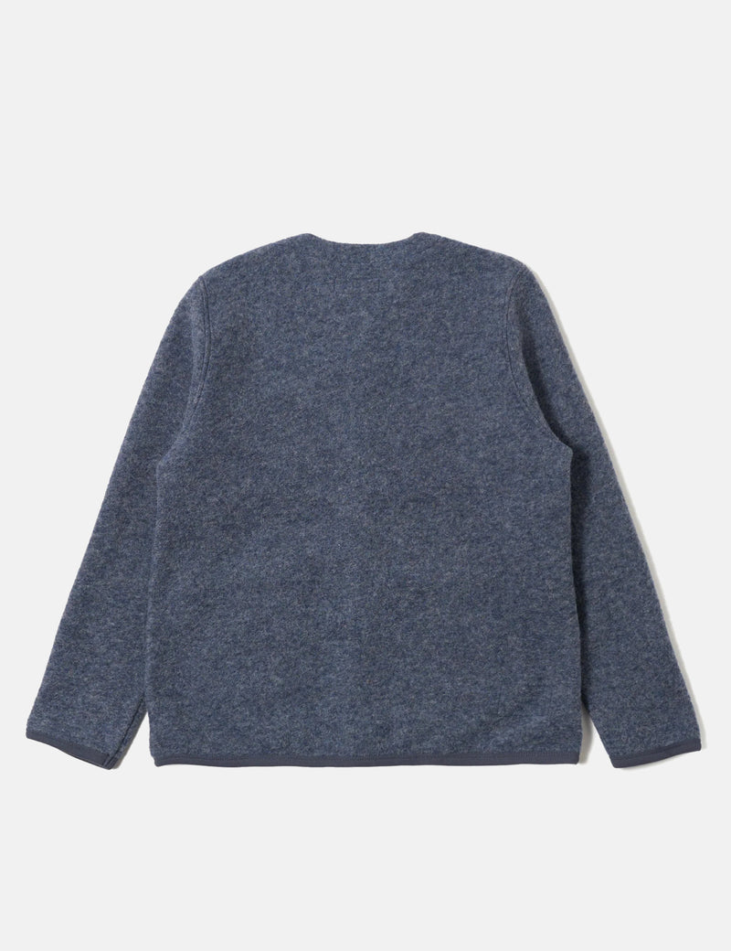 Universal Works Cardigan (Wool Fleece) - Slate Blue