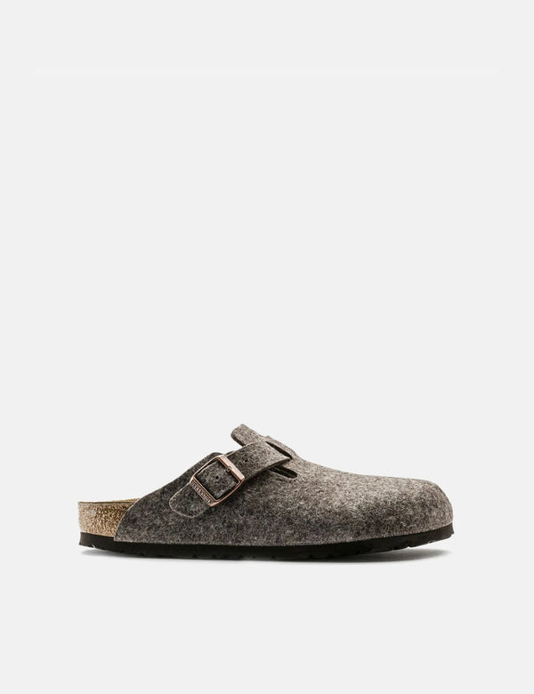 Womens Birkenstock Boston Wool Felt (Narrow) - Cacoa Brown