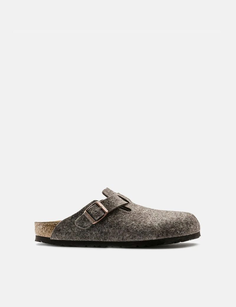 Womens Birkenstock Boston Wool Felt (Narrow) - Cacoa Brown