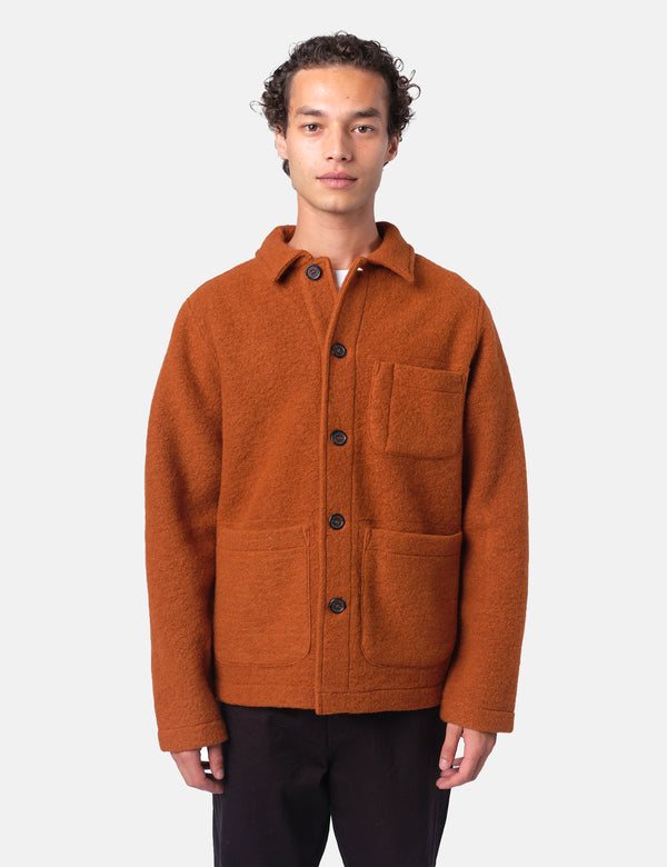 Universal Works Field Jacket (Wool Fleece) - Rust