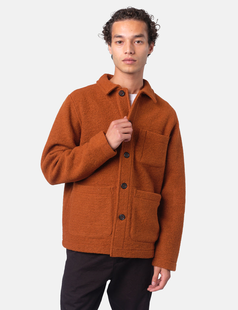 Universal Works Field Jacket (Wool Fleece) - Rust