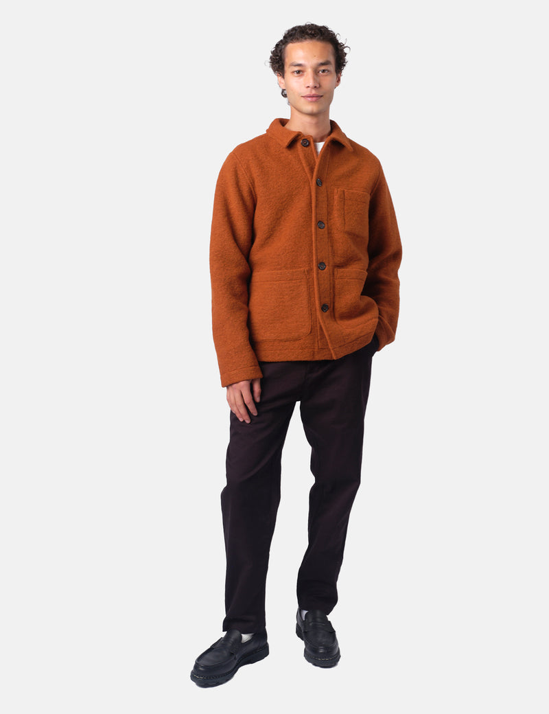 Universal Works Field Jacket (Wool Fleece) - Rust