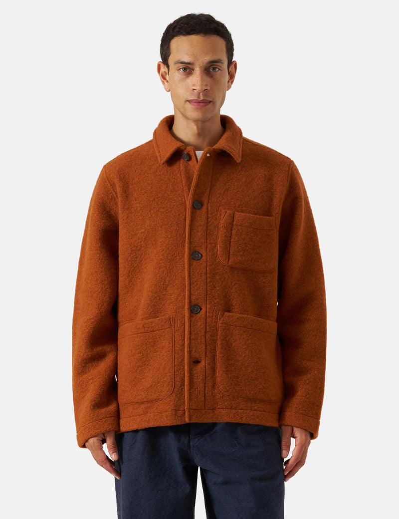 Universal Works Field Jacket (Wool Fleece) - Rust