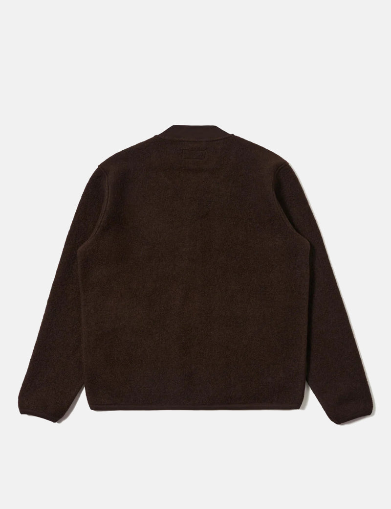 Universal Works Zip Bomber Jacket (Wool Fleece) - Brown