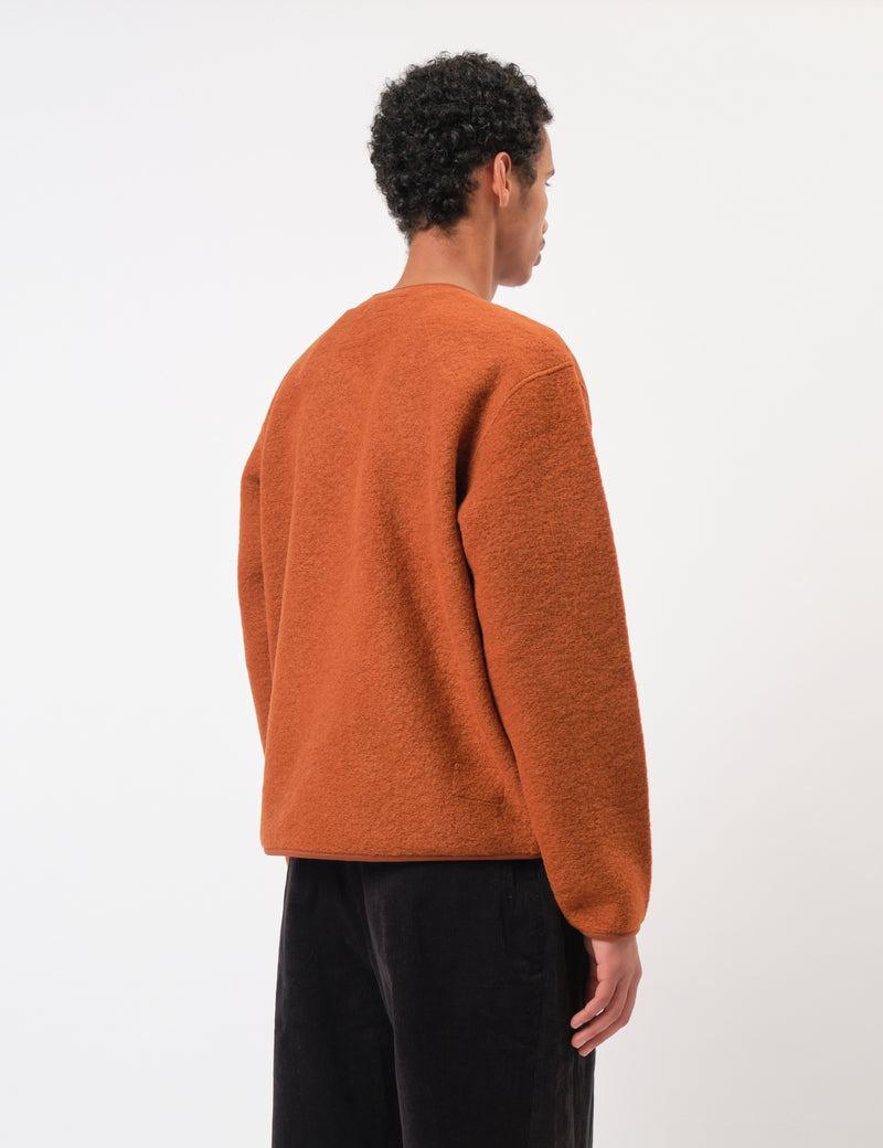 Universal Works Zip Liner Jacket (Wool Fleece) - Rust