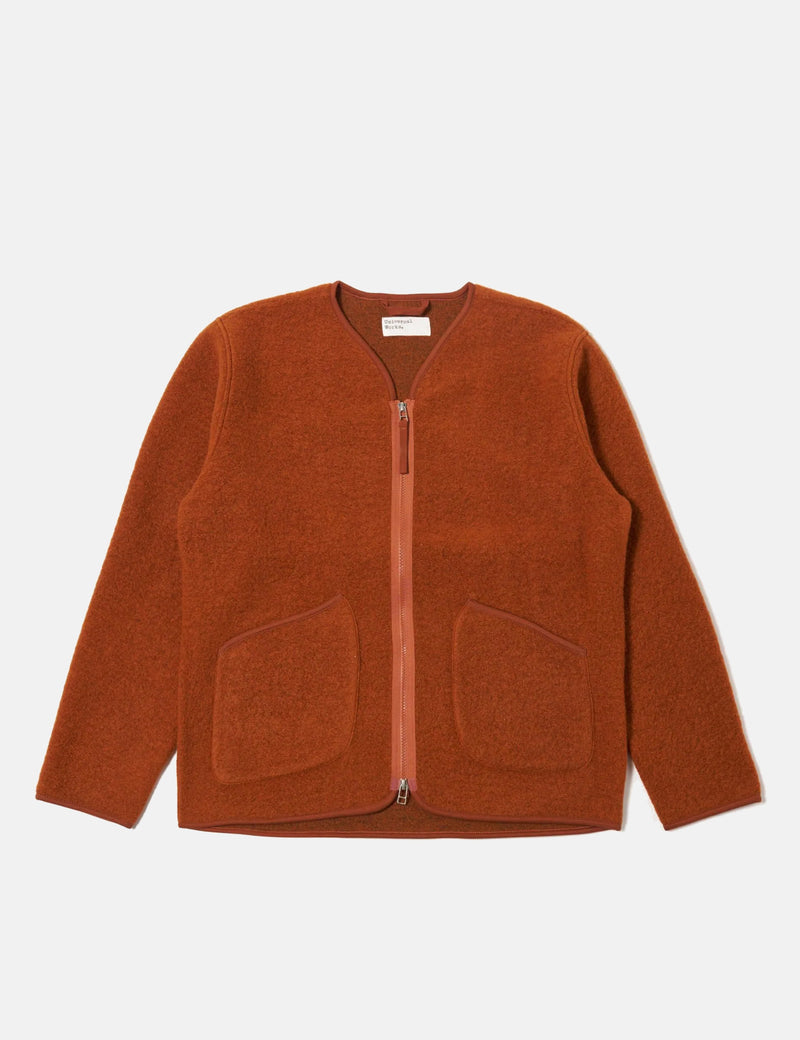 Universal Works Zip Liner Jacket (Wool Fleece) - Rust