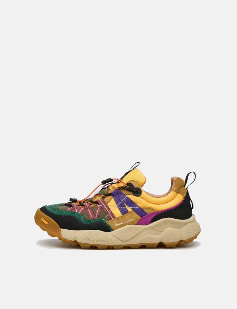 Flower Mountain Iwano 2 (Suede/Nylon) Shoes - Black/Cognac/Yellow