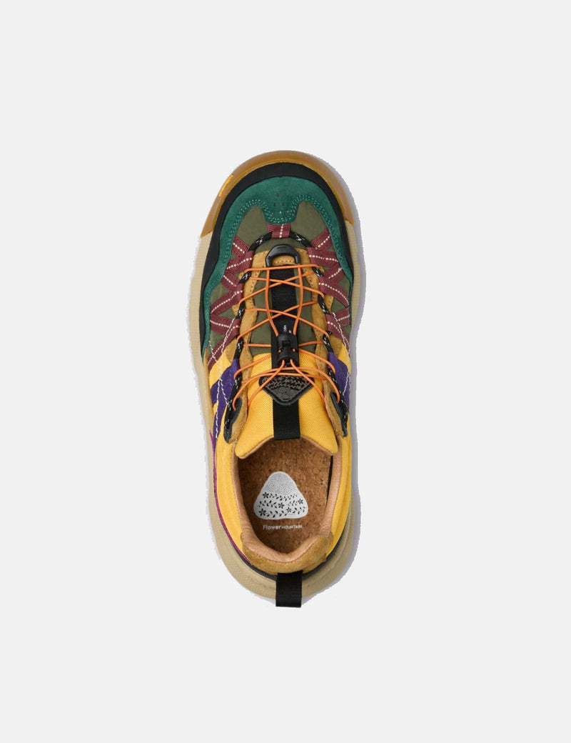 Flower Mountain Iwano 2 (Suede/Nylon) Shoes - Black/Cognac/Yellow