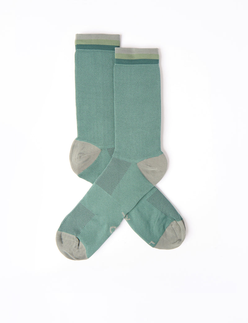 Rapha Logo Socks - Racing Green/Light Blue
