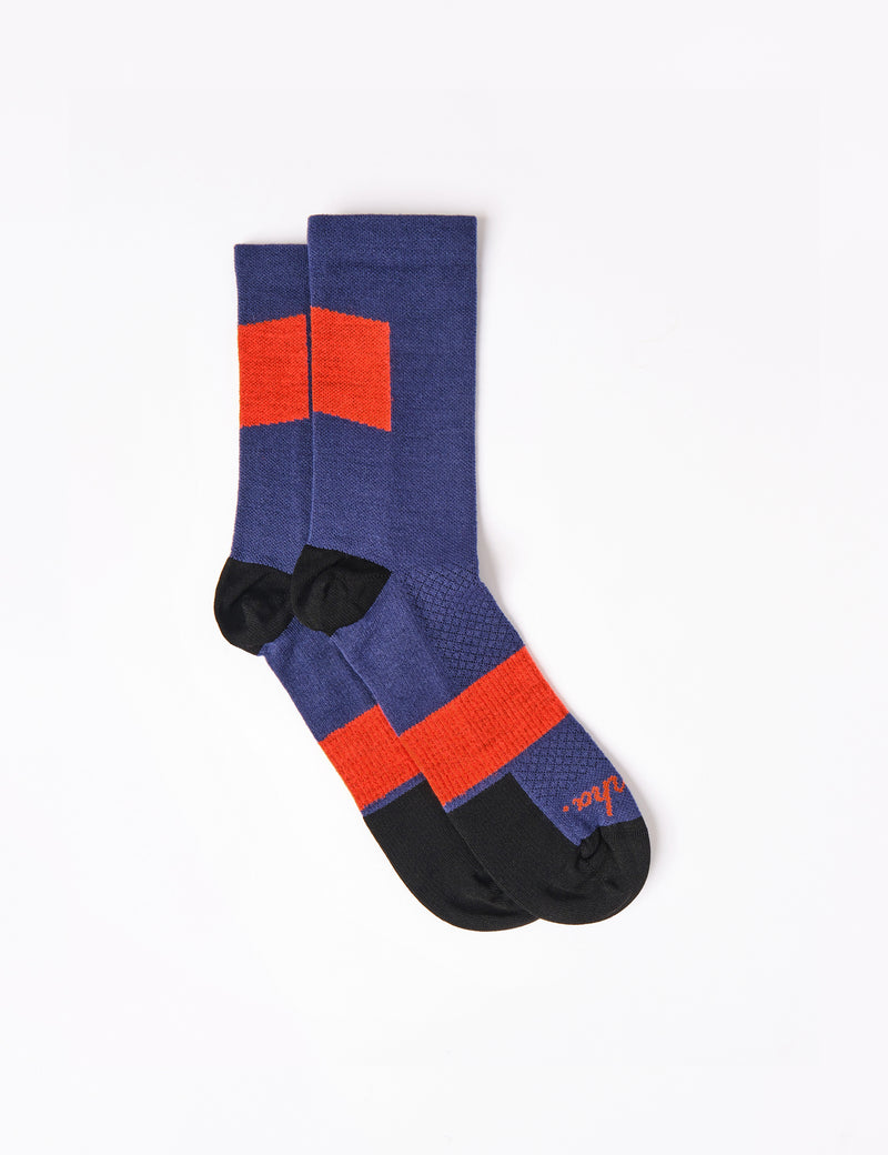 Rapha Trail Socks - Deep Blue/Orange