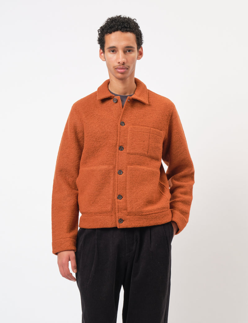 Universal Works Uniform Jacket (Wool Fleece) - Rust