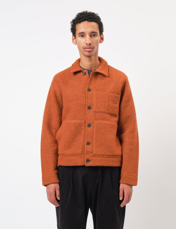 Universal Works Uniform Jacket (Wool Fleece) - Rust