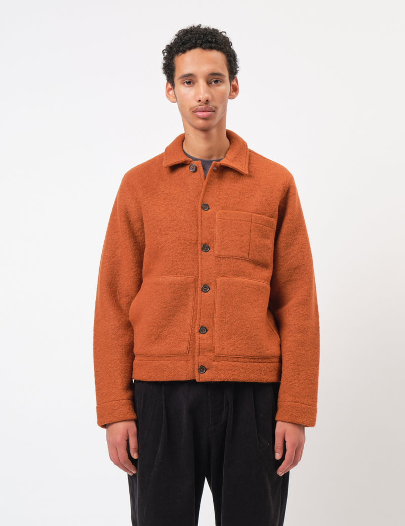 Universal Works Uniform Jacket (Wool Fleece) - Rust