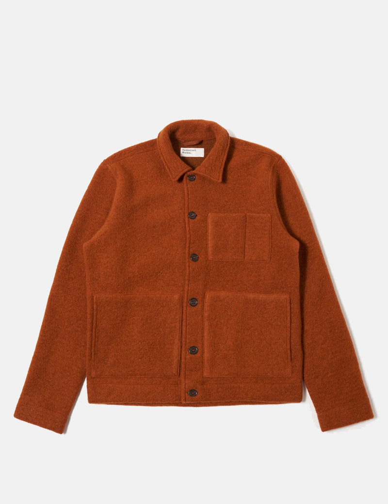 Universal Works Uniform Jacket (Wool Fleece) - Rust