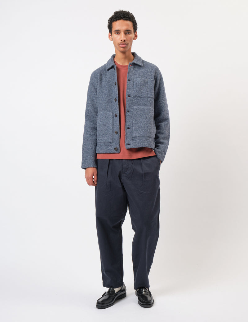 Universal Works Uniform Jacket (Wool Fleece) - Slate Blue