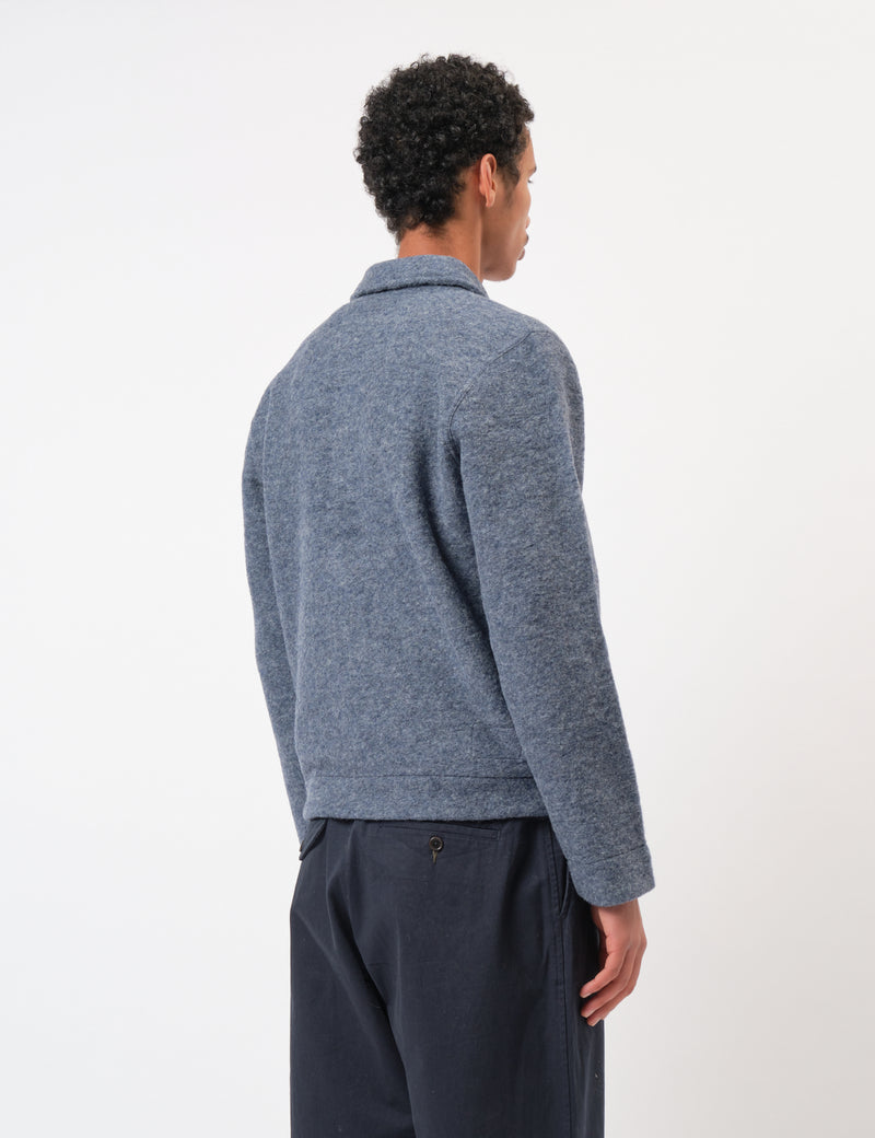 Universal Works Uniform Jacket (Wool Fleece) - Slate Blue